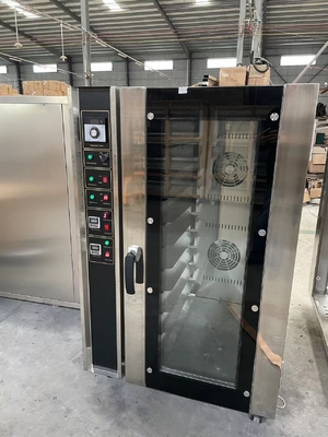 Acciaio inossidabile Forno da forno commerciale Forno a convezione 10 vassoi Produttività elettrica GPL/gas naturale