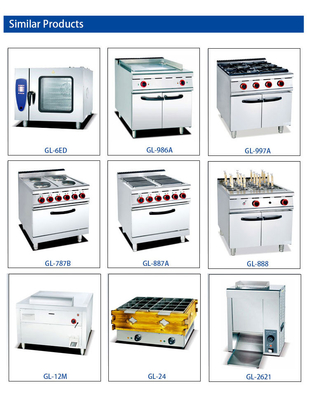 Efficienza Cucina commerciale Cucina a gas 6 bruciatore Apparecchiature per ristoranti pesanti NG/LPG