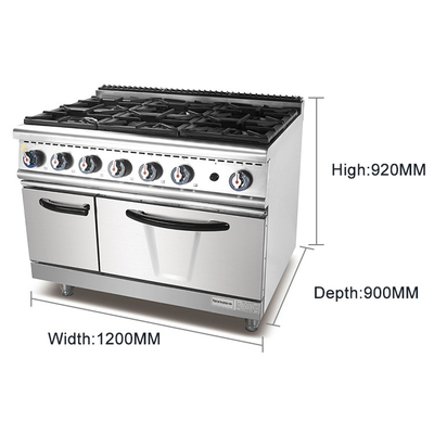 GL-RS-6 Apparecchiature da cucina a gas per ristoranti Apparecchiature da cucina in acciaio inossidabile con alimentazione a gas naturale/LPG