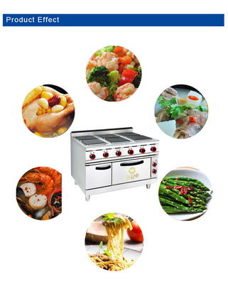 29KW attrezzature di cottura elettrica in acciaio inossidabile 176kg peso cucina elettrica 6 piatti caldi con forno ((quadrato)