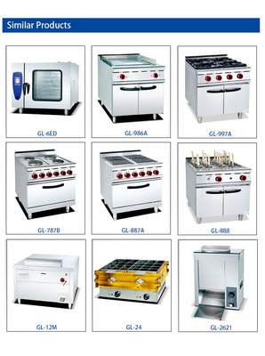 29KW attrezzature di cottura elettrica in acciaio inossidabile 176kg peso cucina elettrica 6 piatti caldi con forno ((quadrato)