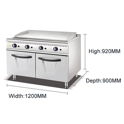 Efficienza Griglia a gas da ristorante in acciaio inossidabile 168kg 1140x610x20