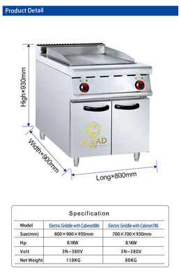 Acciaio inossidabile GL RGE R Apparecchiature di cottura elettriche per ristoranti con potenza da 220V a 380V