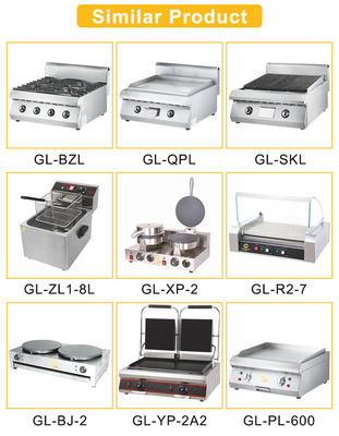 Capacità di grande serbatoio Apparecchiature da cucina per il consumo di gas LPG/NG 1.58/2.28KgGasPastaCookerWithCabinet/h