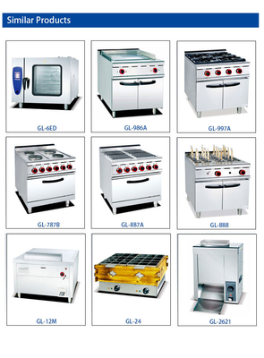 Consumo di gas GPL/GNL 1,58/2,28 kg/h Apparecchiature da cucina per ristoranti di capacità 100 kg