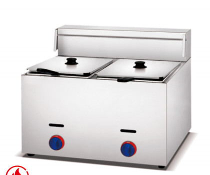 Friggitrice a gas commerciale con 2 bruciatori 11.2kw Potenza R1 3/4