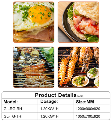 Consumo di gas GPL/GNL 1,29/1,92 kg/h per apparecchiature da cucina da ristorante da 180 kg
