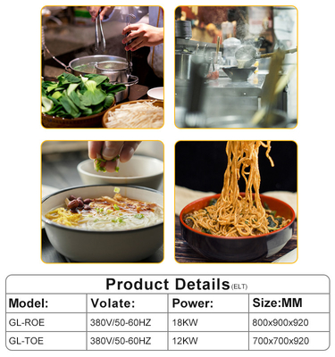 Apparecchiature da cucina a gas per ristoranti GL-RO Con consumo di gas GPL/GNL 1,78/2,6Kg/h