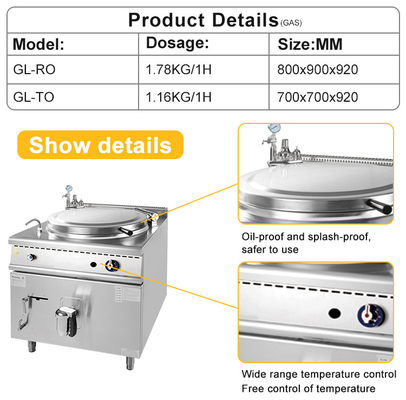 Apparecchiature da cucina a gas per ristoranti GL-RO Con consumo di gas GPL/GNL 1,78/2,6Kg/h