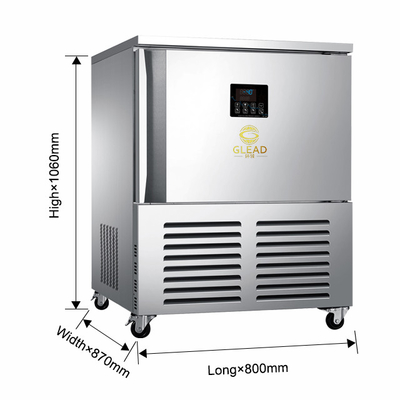 Potente apparecchiatura di cottura commerciale da 900 W 3 vassoi di refrigerazione ad aria per congelamento -18.C raffreddamento a freddo profondo