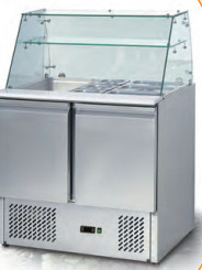 Apparecchiature di refrigerazione industriale Conteggio frigorifero per insalata con angoli interni lucidati