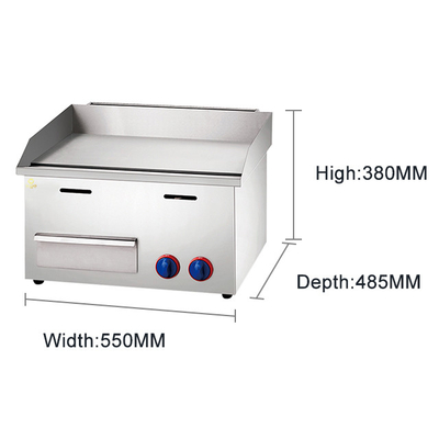 Apparecchiature di cottura a gas con pressione di 2800Pa Gran piastra di cottura 11.7kw Potenza