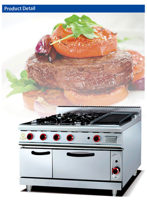 GH-999A Gas Range con forno a griglia a 4 bruciatori per cucina professionale