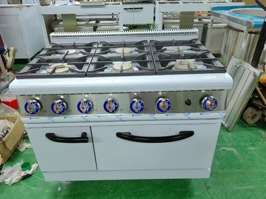 Gas Range GH-987A con forno a gas a 4 bruciatori per cucina in ristoranti pesanti