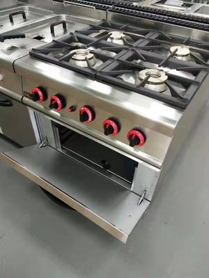 Gas Range GH-987A con forno a gas a 4 bruciatori per cucina in ristoranti pesanti