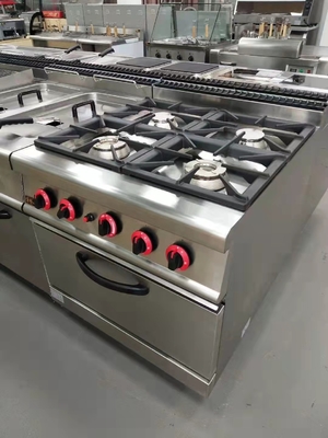 Gas Range GH-987A con forno a gas a 4 bruciatori per cucina in ristoranti pesanti