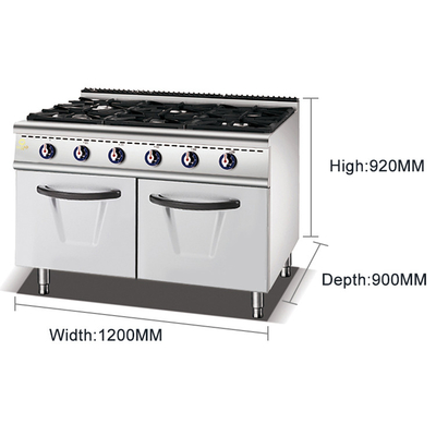 Apparecchiatura di cottura GL-ZH-RA-6A Cucina a gas a basso rumore con temperatura regolabile