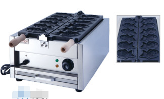 Un waffle maker elettrico di pesce con controlli di temperatura regolabili