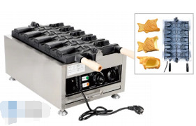 Attrezzatura di cottura commerciale 1.6KW Waffle Maker elettrico per waffle a forma di pesce 220-240V/50-60HZ