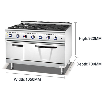 LPG NG Valve Gas Commercial Cooking Range Equipment con servizio OEM/ODM personalizzato
