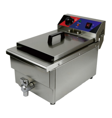 220-240V Friggitrice in acciaio inossidabile argento con controllo della temperatura 0-200°C per cucina commerciale