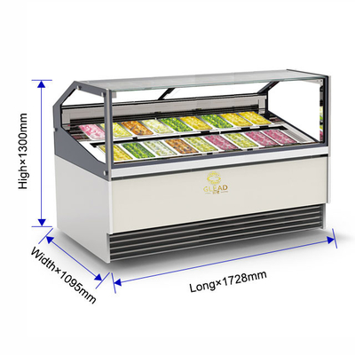 Vitrina di gelato in marmo italiano con sistema di raffreddamento ventilato - Potenza 1650W