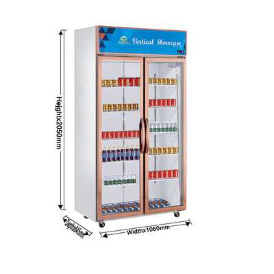 Display cooler per bevande in acciaio inossidabile commerciale 1300L Volume 220-240v Voltaggio 0~10 Temperatura
