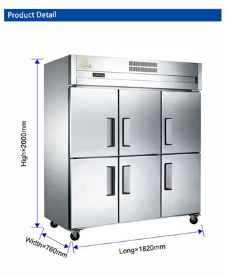 Frigorifero commerciale in acciaio inossidabile con funzionalità di congelamento per lo stoccaggio - 220-240V 50Hz