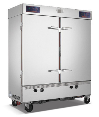 12KW Electric Hotel Solution Hotel Lobby Equipment Rice Steam Car Double Door 24 vassoi per grandi quantità di riso
