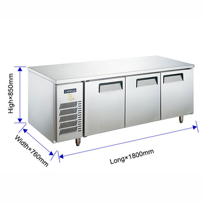 Tavolo da lavoro da ristorante elettrico in acciaio inossidabile Frigorifero da 0 a 5 C Efficienza di raffreddamento