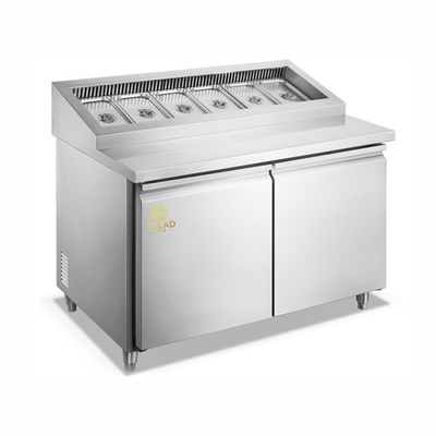 Aria di raffreddamento armadietti per pizza/armadietti per insalata 390W Potenza 270-410L Volume 5~-18°C Temperatura sicura e stabile