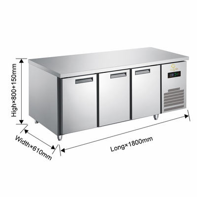 Sicuro Stabile 390W Industrial Refrigeration Pizza/salatine unità con 270-410L Volume