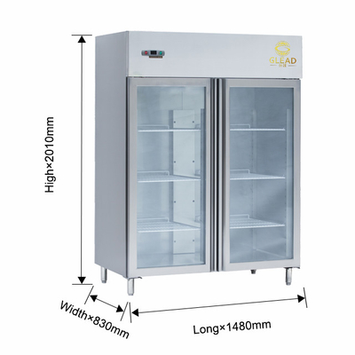 GN1/1 Apparecchiature di refrigerazione a refrigerazione verticale per grandi volumi, funzionanti a - 14 ~ 18 °C