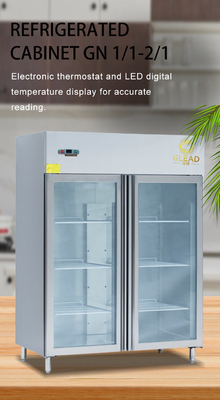 GN1/1 Apparecchiature di refrigerazione a refrigerazione verticale per grandi volumi, funzionanti a - 14 ~ 18 °C