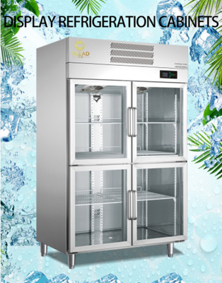 Air cooled 1000/1200 Display di volume Armadi frigoriferi 700W Potenza 5~0°C Display unit di temperatura
