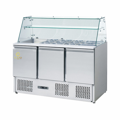 Unità di refrigerazione GN1/3 da 3 porte in acciaio inossidabile 220-240V per la gamma di temperature 2-8.C
