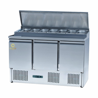Unità di refrigerazione GN1/3 da 3 porte in acciaio inossidabile 220-240V per la gamma di temperature 2-8.C
