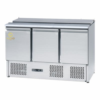 Chiller di refrigerazione industriale a tre porte in acciaio inossidabile per il controllo preciso della temperatura