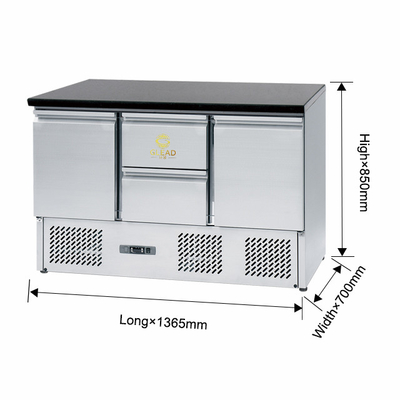 220-240V 2N~50HZ Ss304 Chiller per tavolo da lavoro industriale con 3 porte