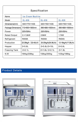 22-28kg/h 32-40L/h Produrre apparecchiature di refrigerazione industriali con doppia pompa a 5,8L