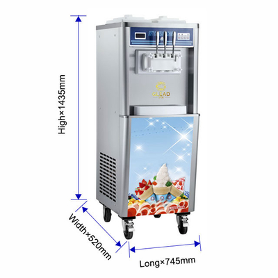 Macchine per la produzione di gelati commerciali 2.6kW R22/R404A Frigoriferi 2x1.8L2x2.1L Capacità 330-420 tazze/ora
