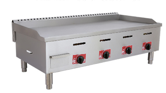 Gas Restaurant Griddle Acciaio inossidabile Equipaggiamento di cottura in argento con un range di temperatura da 0,0 °C a 100,0 °C