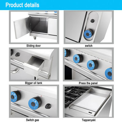 SS304 Stufa a gas con forno attrezzature da cucina commerciali