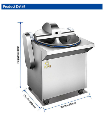 Tagliatore di ciotole silenzioso con cintura resistente all'usura 1.5KW Motore di filo di rame standard nazionale 30L Volume