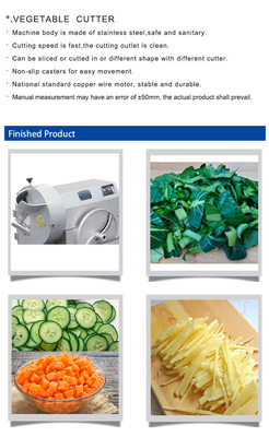 Acciaio inossidabile 1.5kw Commercial Hotel Vegetable Cutter Machine