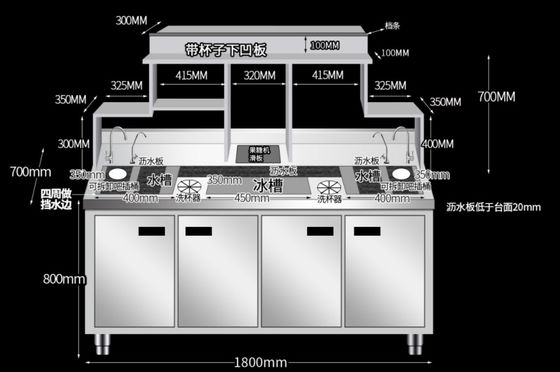 Apparecchi moderni per la cucina Apparecchi industriali per l' ospitalità Dimensioni del tavolo Supporto Dimensioni non standard Lunghezza / Larghezza / Forma'' Misura personalizzata