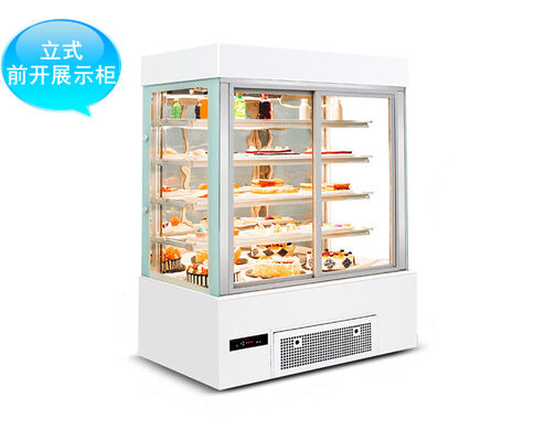 Display cabinet per torte a sfondo a più strati verticali a refrigerazione ad aria aperta