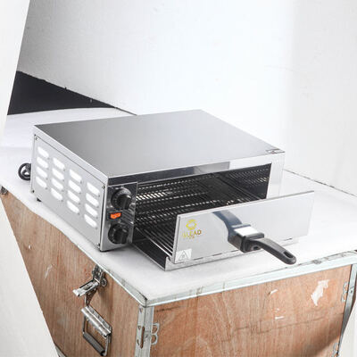 Commerciale 12 pollici di acciaio inossidabile manopole di controllo accurato controllo della temperatura singolo strato forno elettrico per pizza