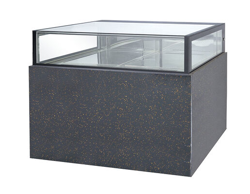 45° Mitre Glass Joint Cake Display Chiller, pasticceria commerciale Pasticceria vetrina frigorifera con vetro riscaldato anti nebbia