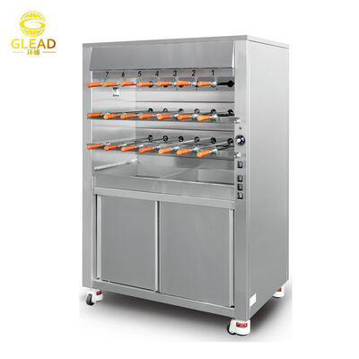 21 Skewers Stainless Steel Gas Brazilian BBQ Grill, Stable & Easy Operation Commercial Barbecue Machine